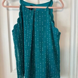 Teal Scallop Tank Blouse